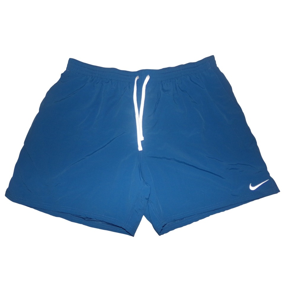 Nike Mens Swim Trunks Blue Board Shorts Embroidered Swoosh Size 4XL